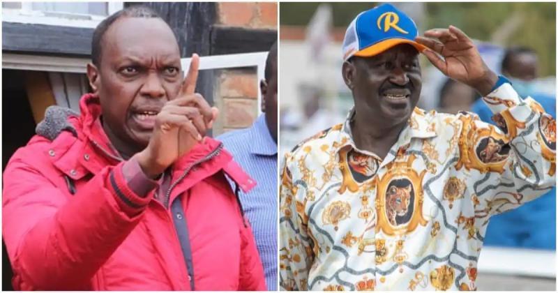 Photo collage of Jeremiah Kioni and Azimio Leader Raila Odinga.